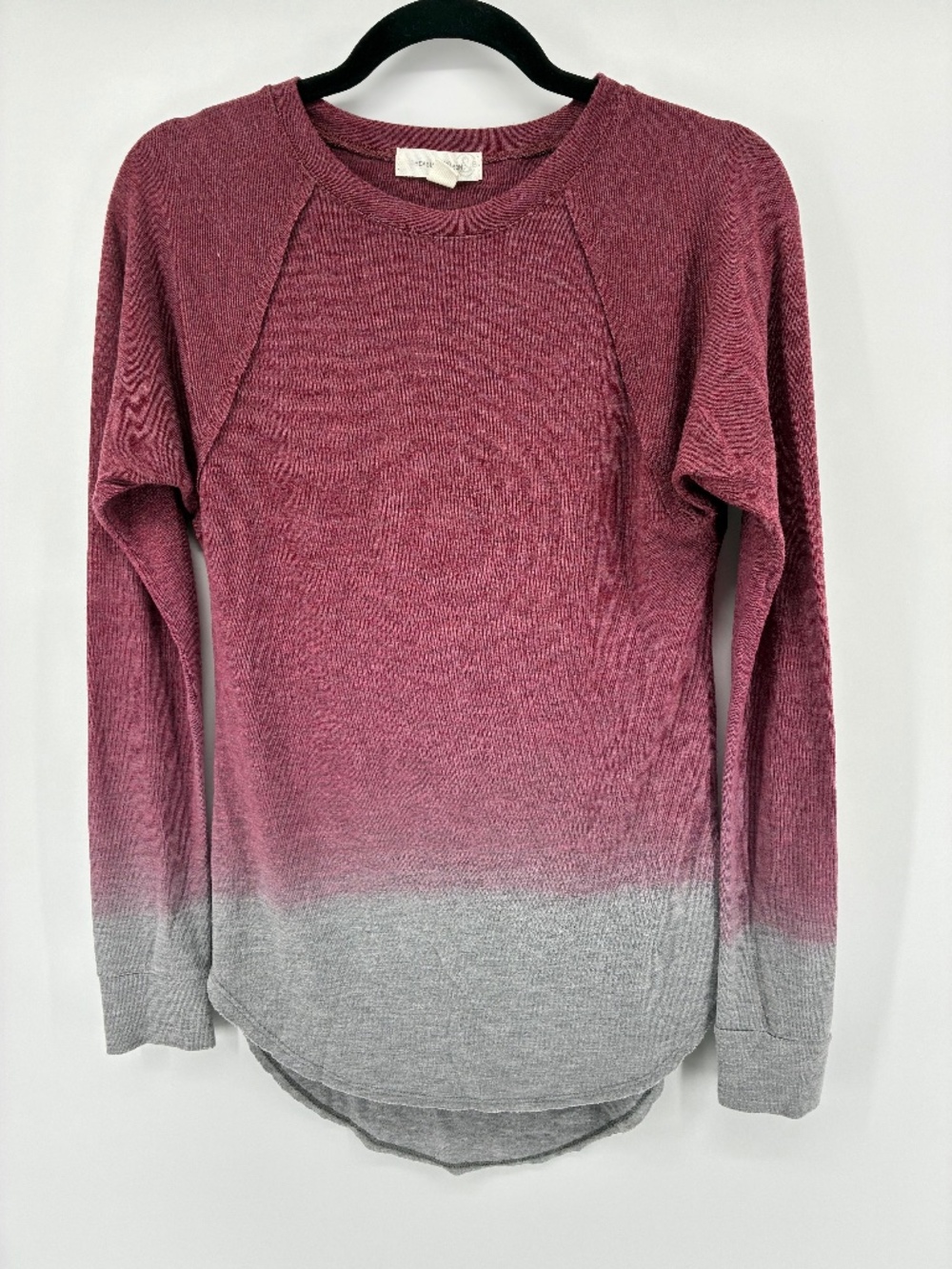 MASSIVE $10 SALE Cozy Ombre Long-Sleeve Top - Wine to Gray